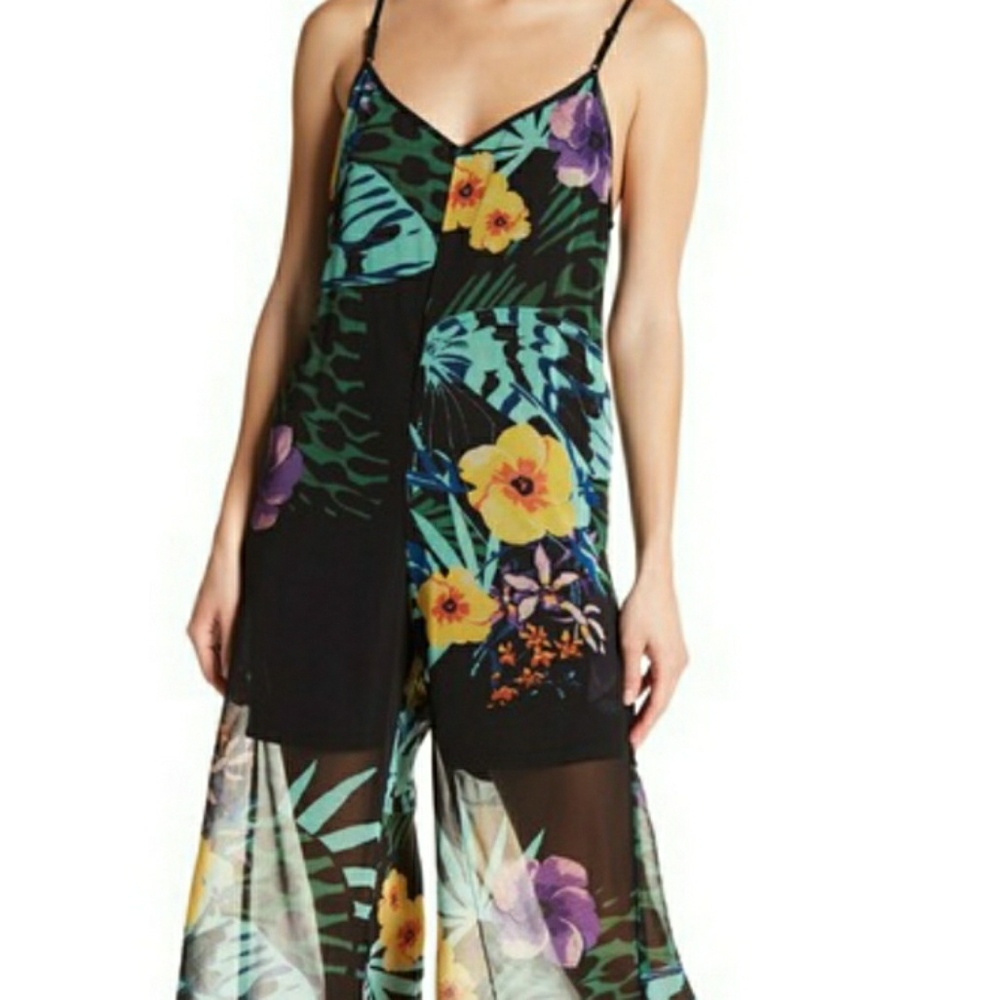 NWT TOV Holy | Semi Sheer Floral Jumpsuit